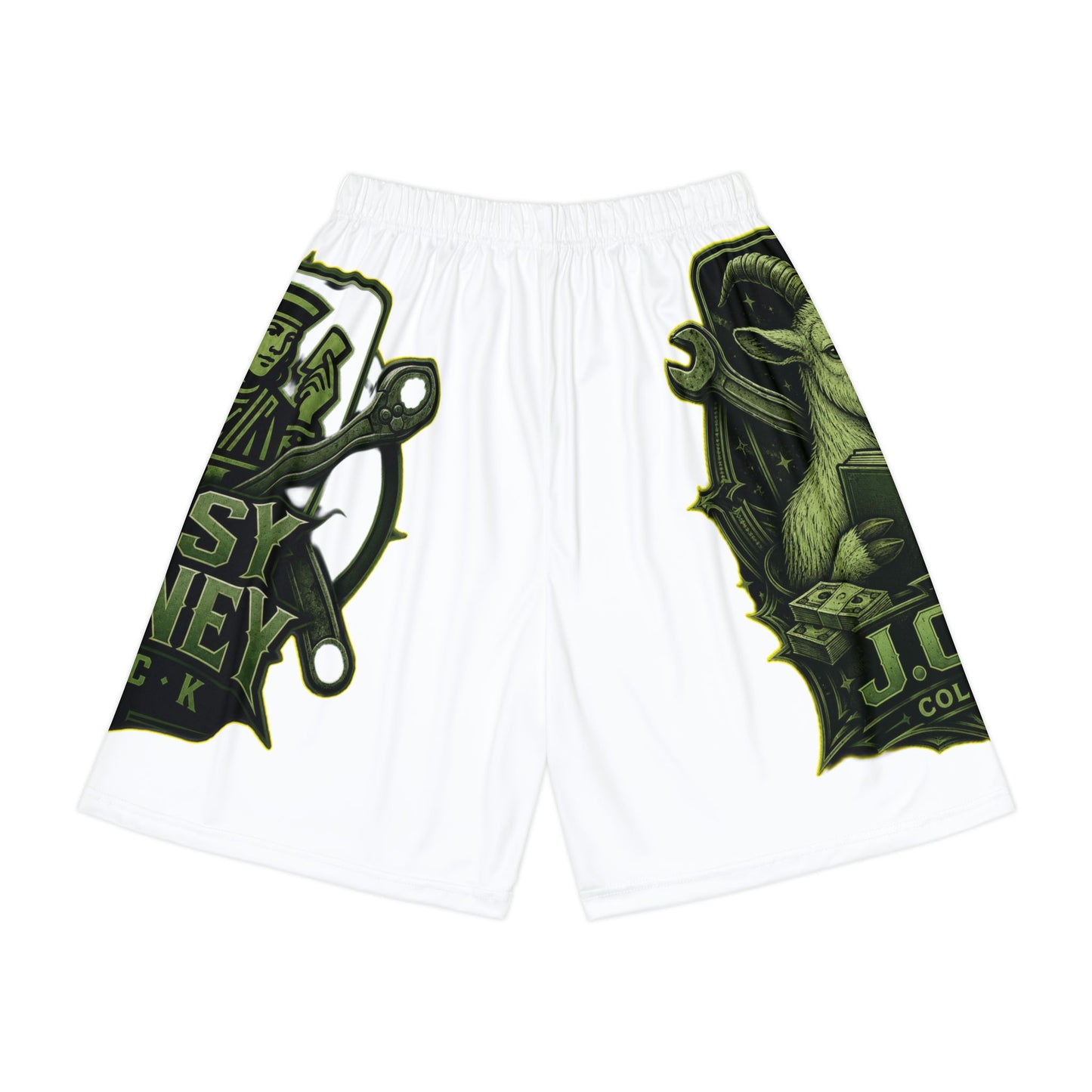 Mechanic Skull Emblem Sports Shorts | AOP Athletic Shorts