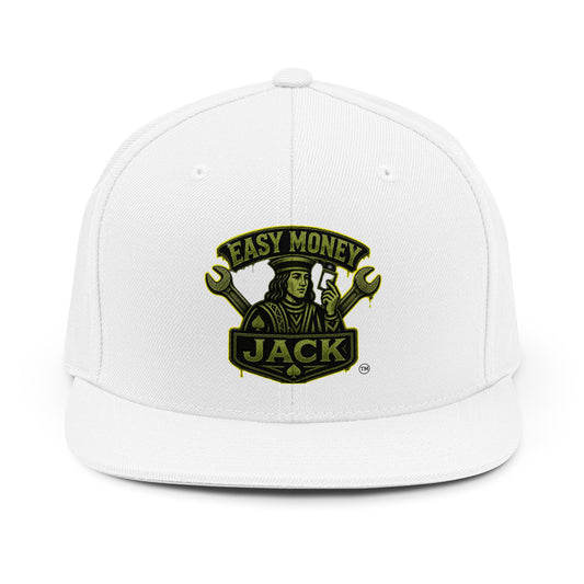 Easy Money Jack logo Snapback Hat | Mechanic Wrench Emblem