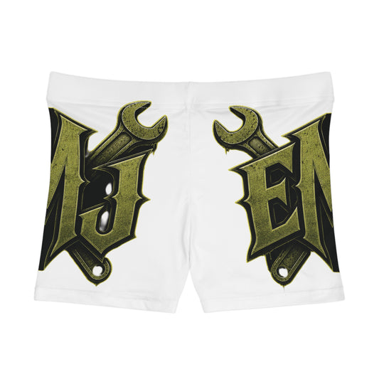 Mechanic Wrench Graphic Women's Shorts — Vintage Tool Logo Activewear