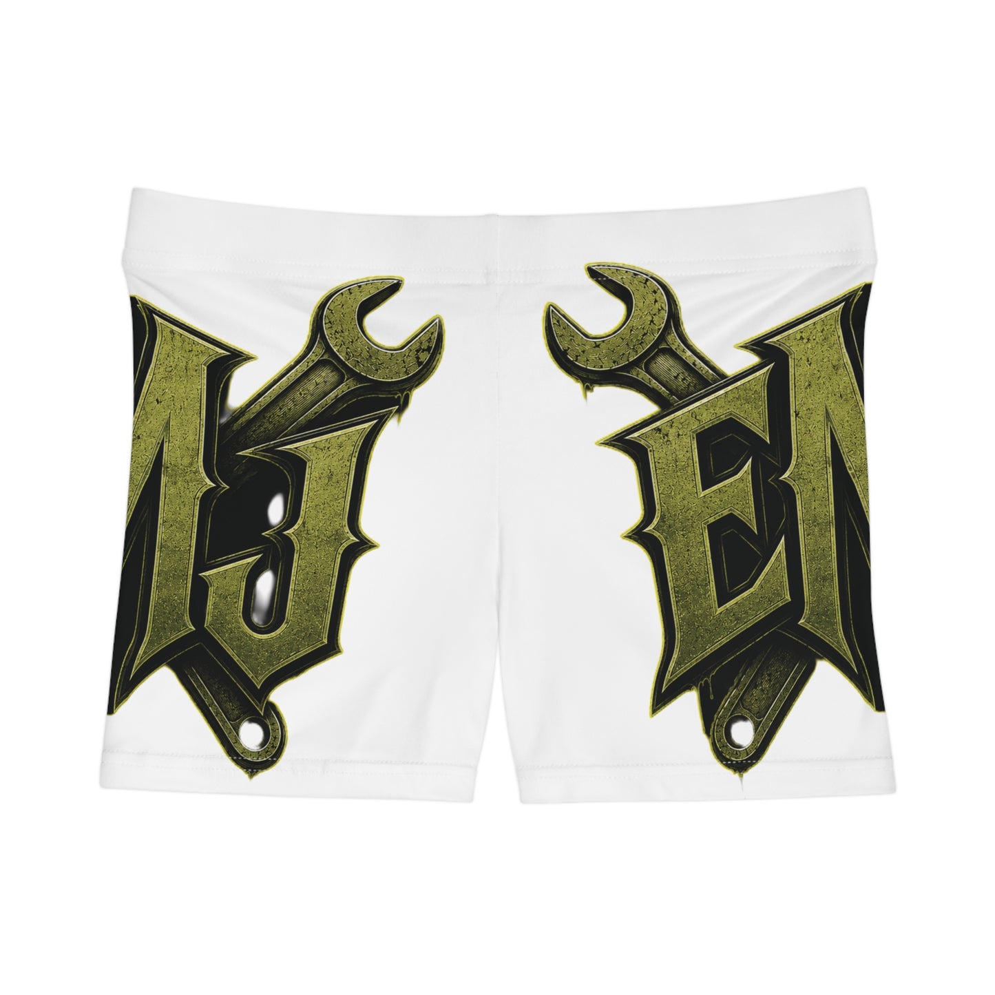 Mechanic Wrench Graphic Women's Shorts — Vintage Tool Logo Activewear